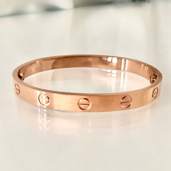 Rose Gold Screw Bracelet Cuff - Picture 6 of 8
